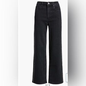 Frame Denim Black Studded Flare Jeans